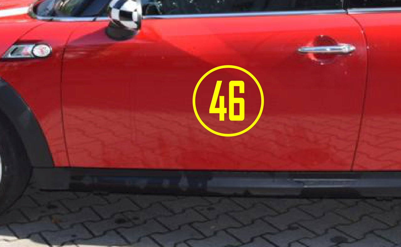 Custom number Vinyl Decals for cars, trucks, SUV's, Track Day, Racing and Autocross numbers