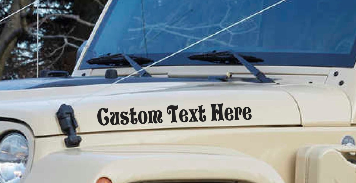 Custom Text Hood Decals | Set of 2