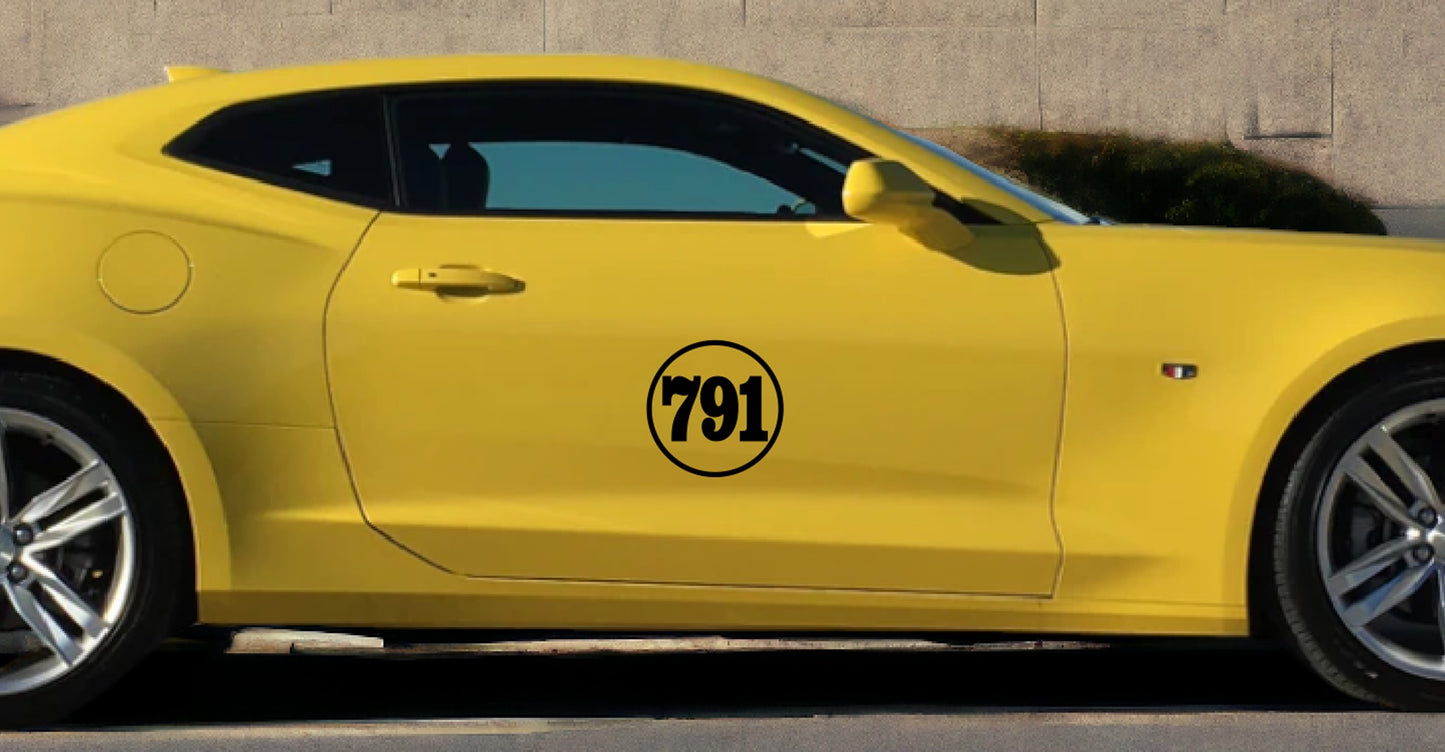 Custom number Vinyl Decals for cars, trucks, SUV's, Track Day, Racing and Autocross numbers