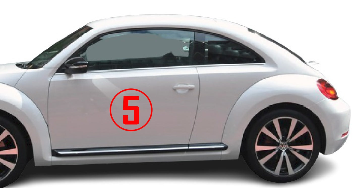 Custom number Vinyl Decals for cars, trucks, SUV's, Track Day, Racing and Autocross numbers