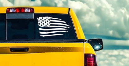 Distressed American Flag Decal Fits Jeeps, Cars, Trucks. Sizes Available