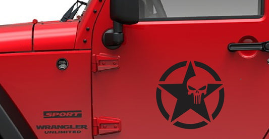 US Army Punisher Star Vinyl Decal